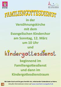 Plakat zum Familiengottesdienst am 12.03.2023