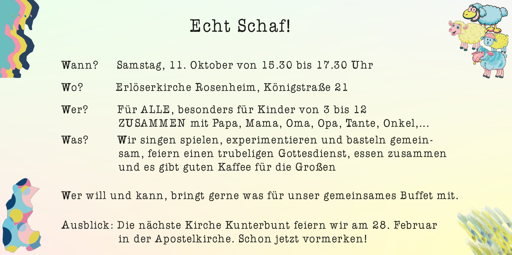 Flyer Kirche Kunterbunt
