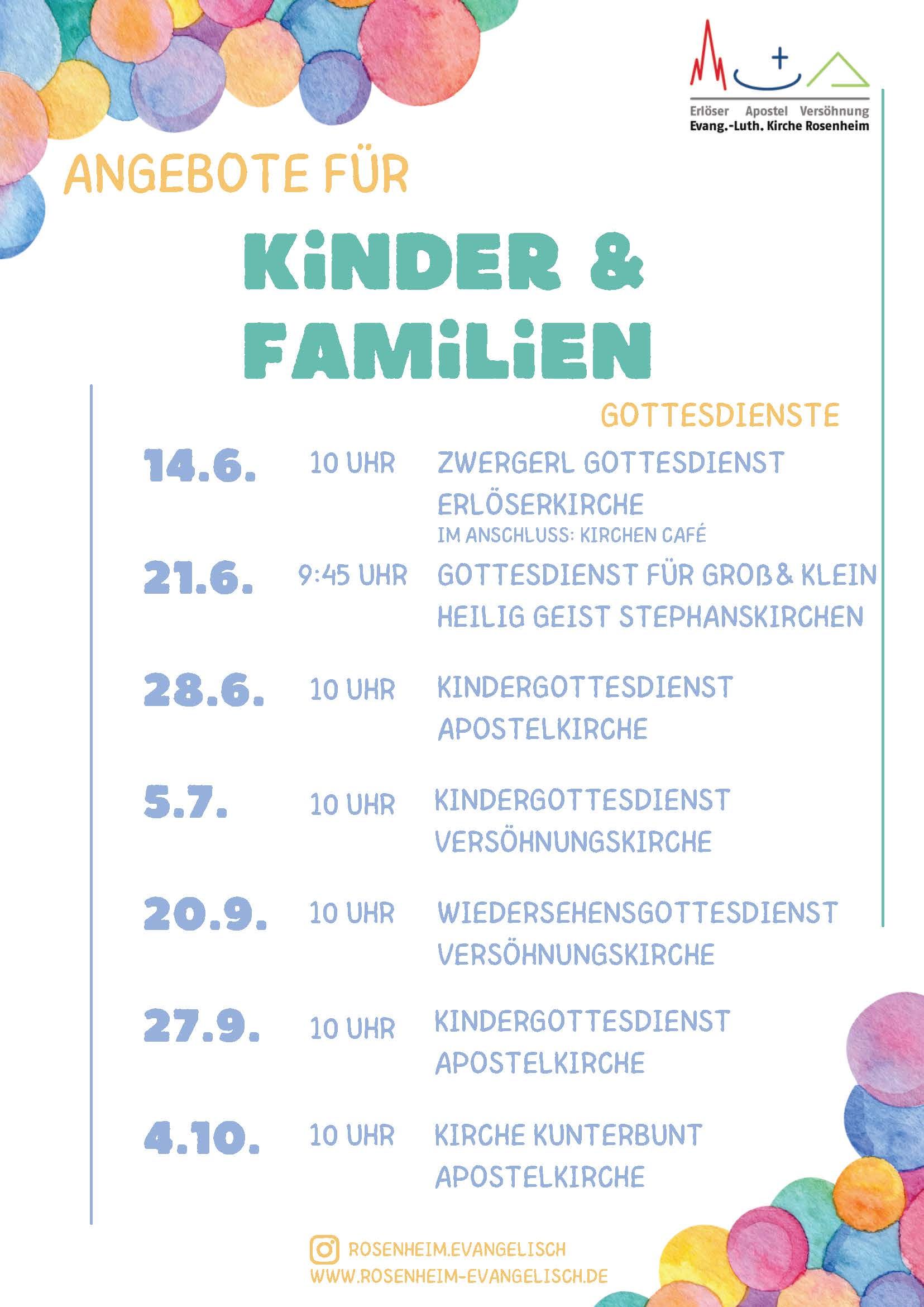 Angebote für Kinder und Familien