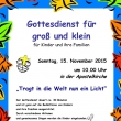 Plakat Zwergerlgottesdienst